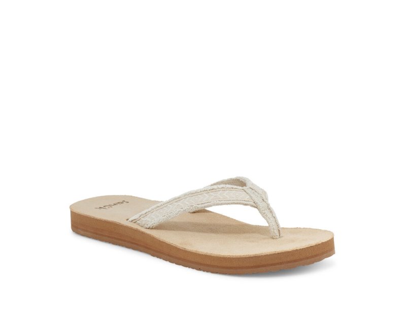 Női Strandpapucs - Sanuk Fraidy Tribal Hemp - Sanuk Khaki Cipő UGJMLS532